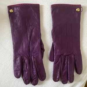 Coach purple leather gloves